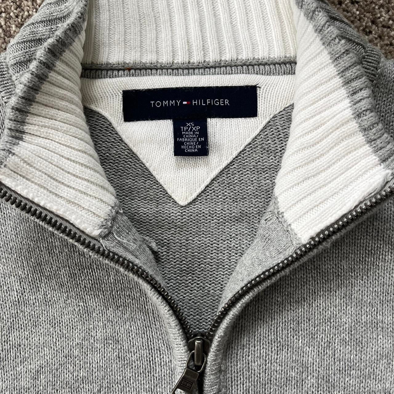 XS Tommy Hilfiger Grey Full-Zip Knitted Jumper