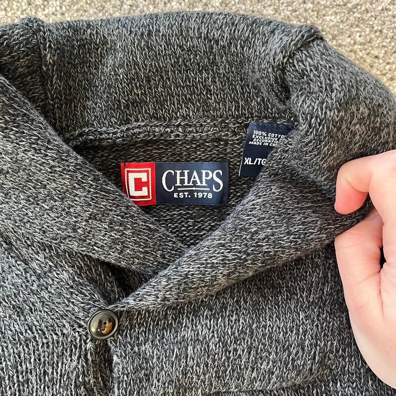 XL Chaps Shawl Keck Knitted Jumper