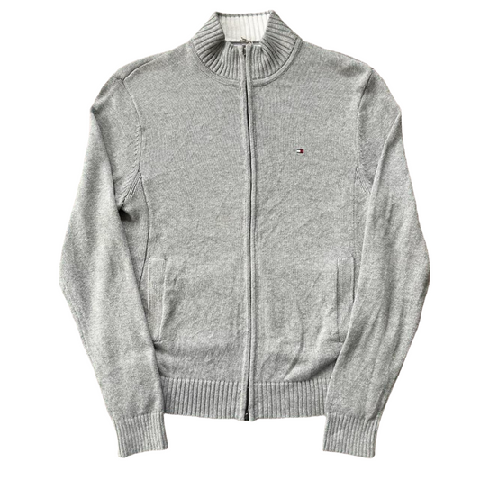 XS Tommy Hilfiger Grey Full-Zip Knitted Jumper