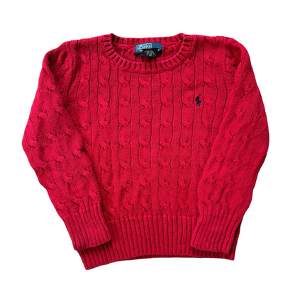 Aged 4 Ralph Lauren Red Cable Knit Jumper