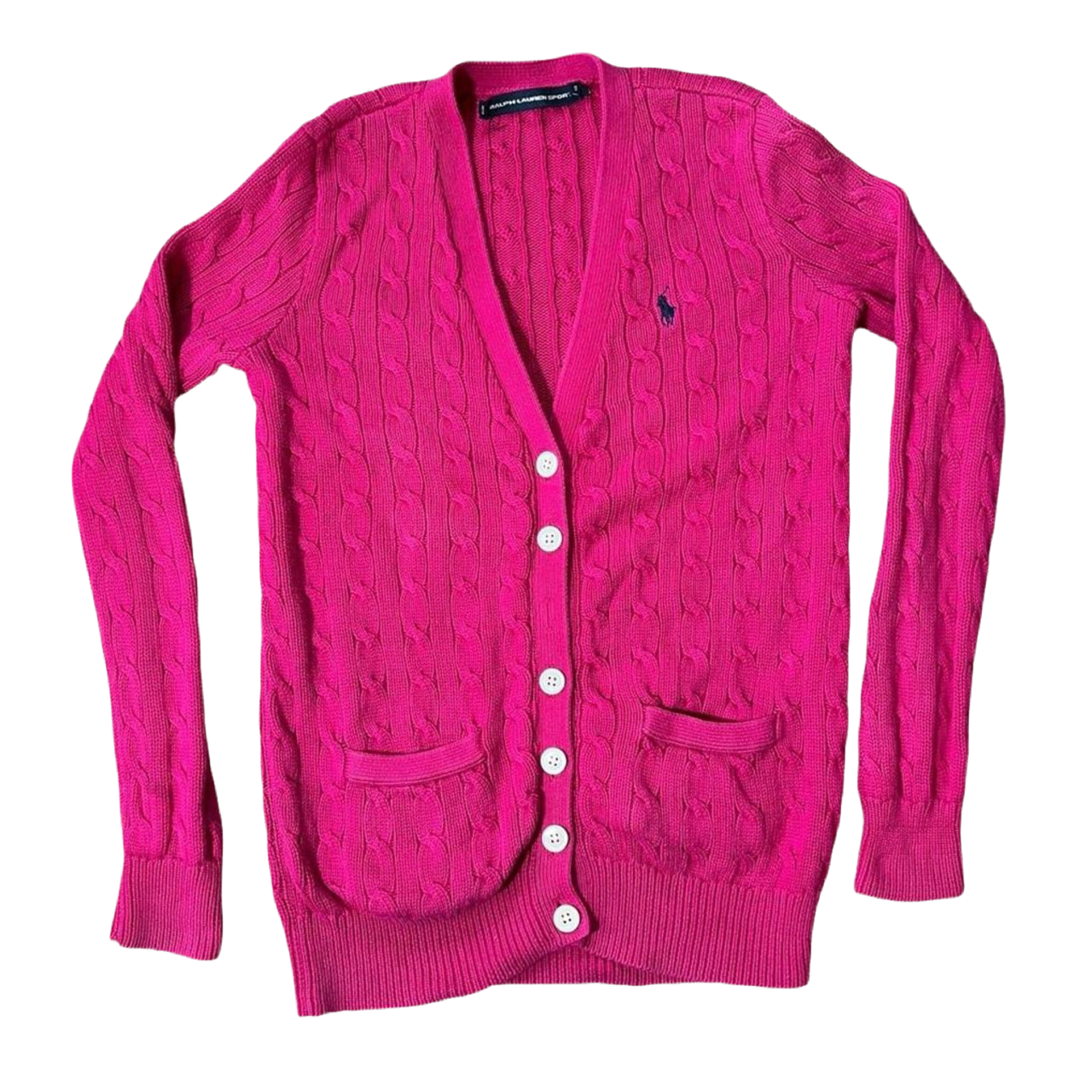 Small Ralph Lauren Pink Cable Knit Cardigan