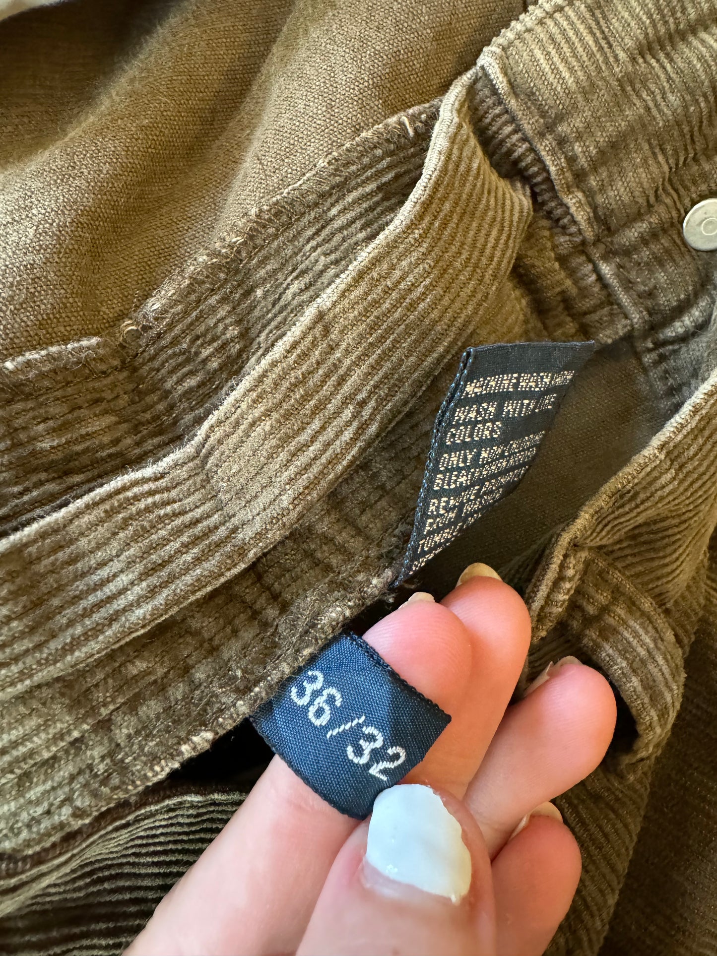 36/32 Ralph Lauren Olive Green Corduroy Trousers