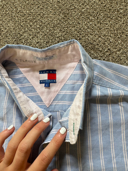 Large Tommy Hilfiger Blue Striped Shirt