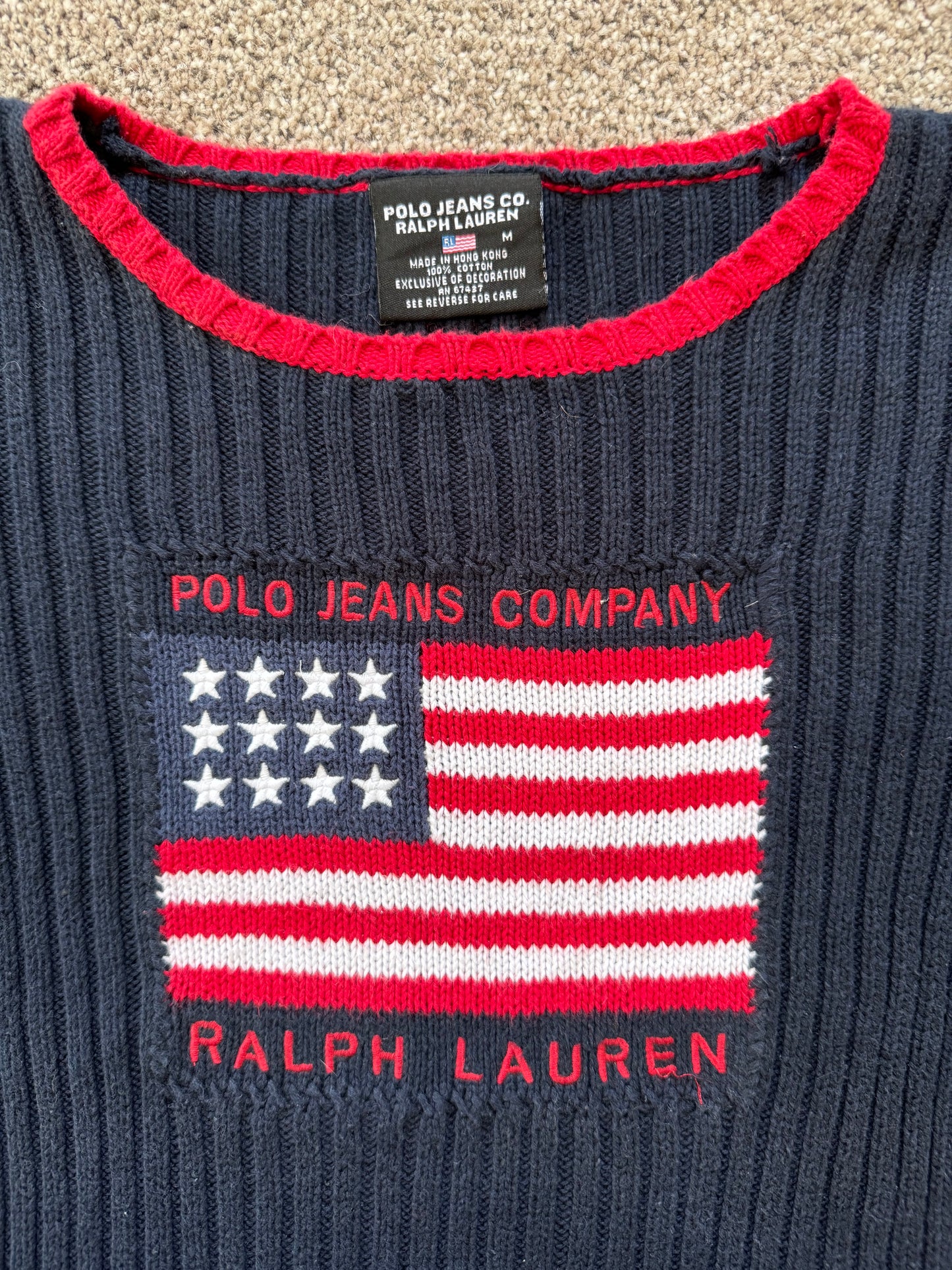 Medium Ralph Lauren USA Flag Short Sleeved Jumper