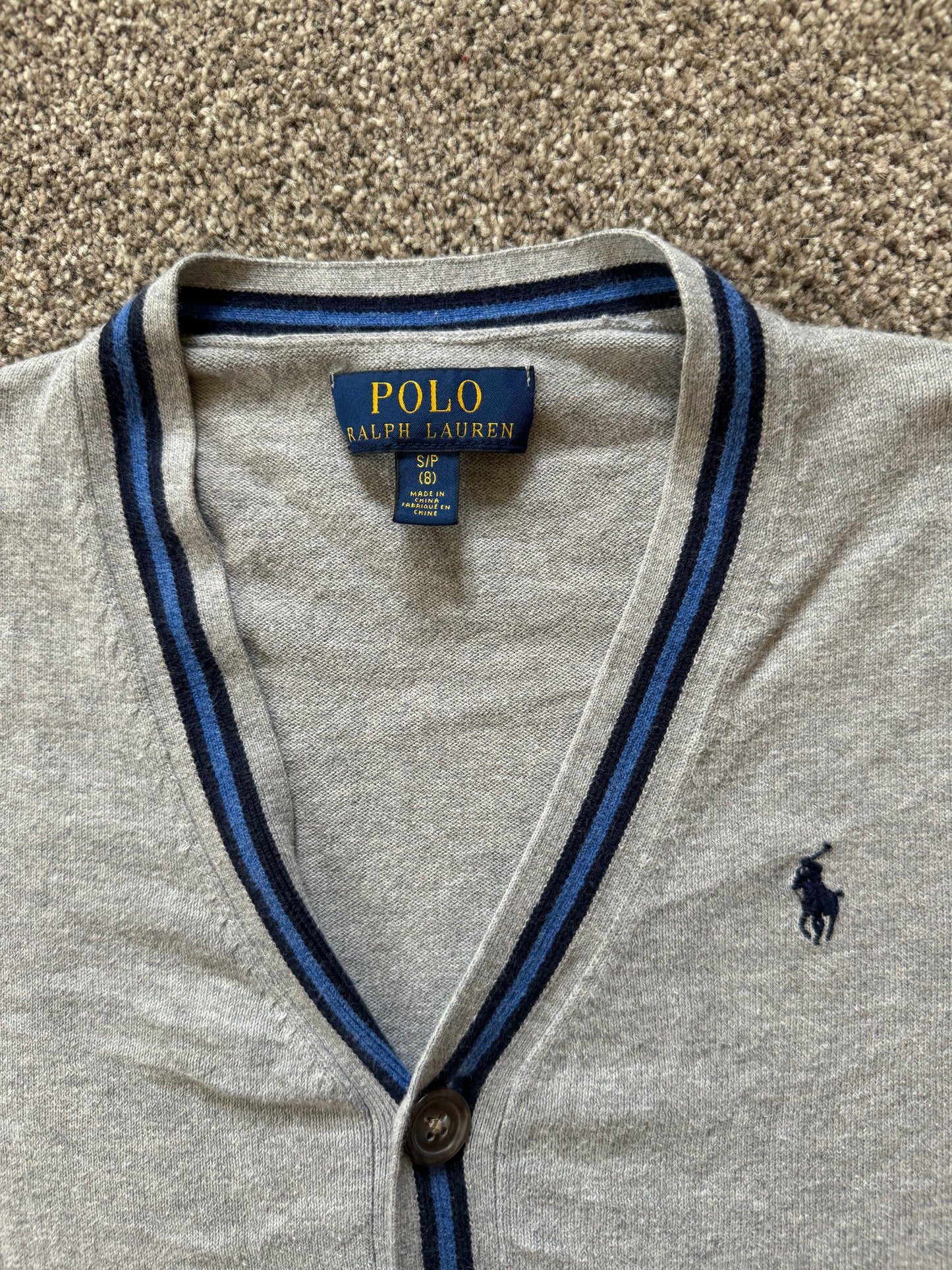 Aged 8 Ralph Lauren Grey Cardigan