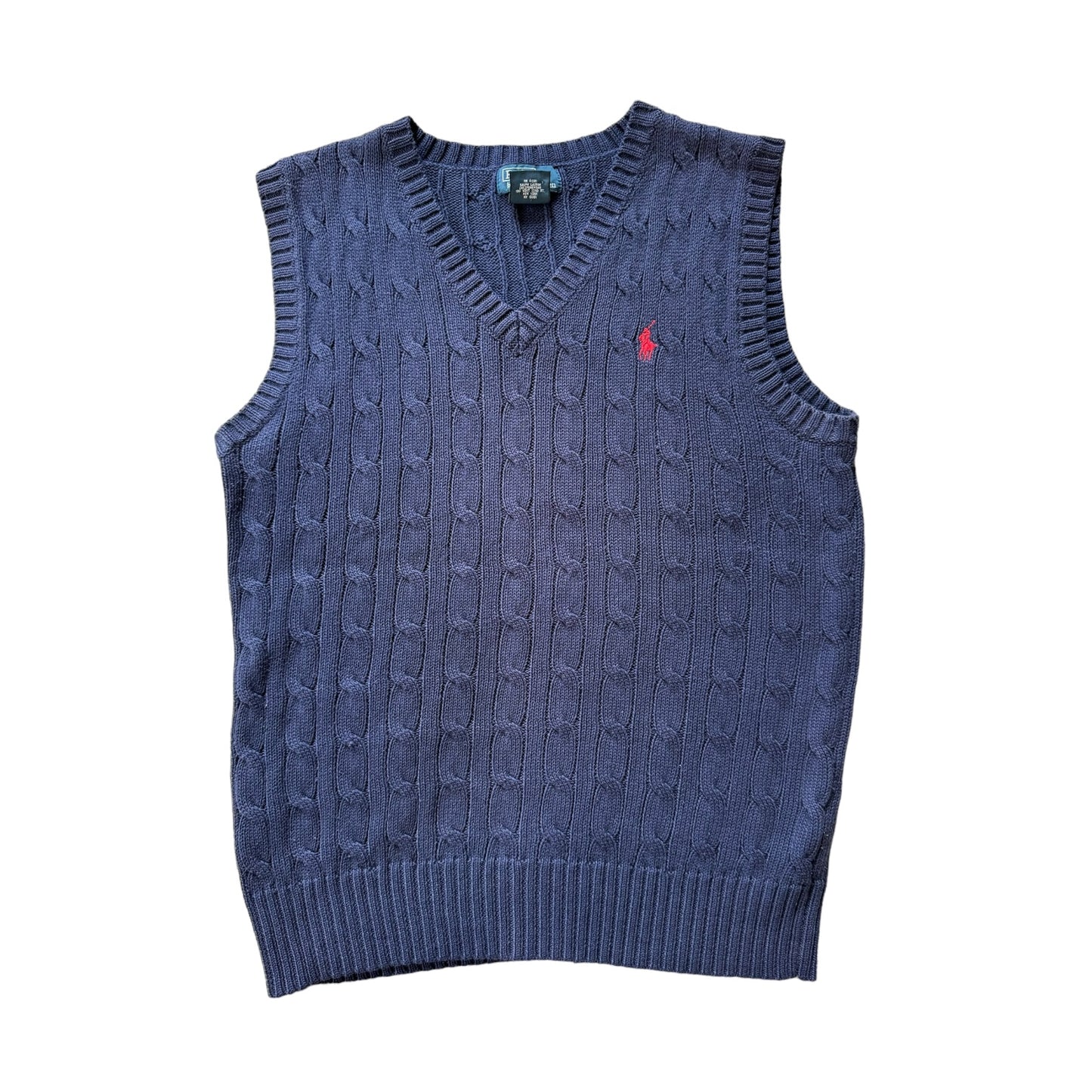 Aged 10-12 Ralph Lauren Navy Cable Knit Vest