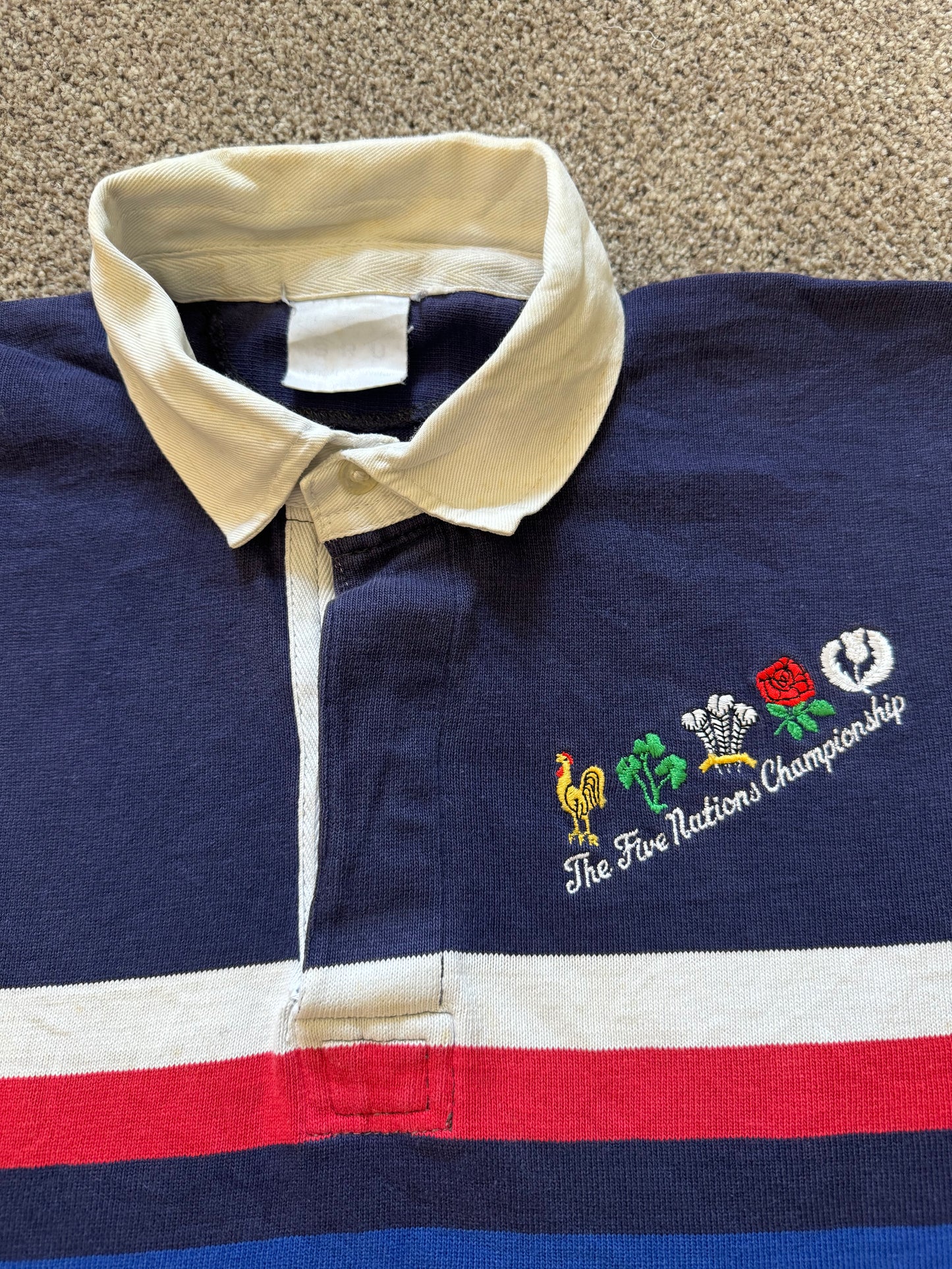 Small Vintage Navy 5 Nations Rugby Shirt