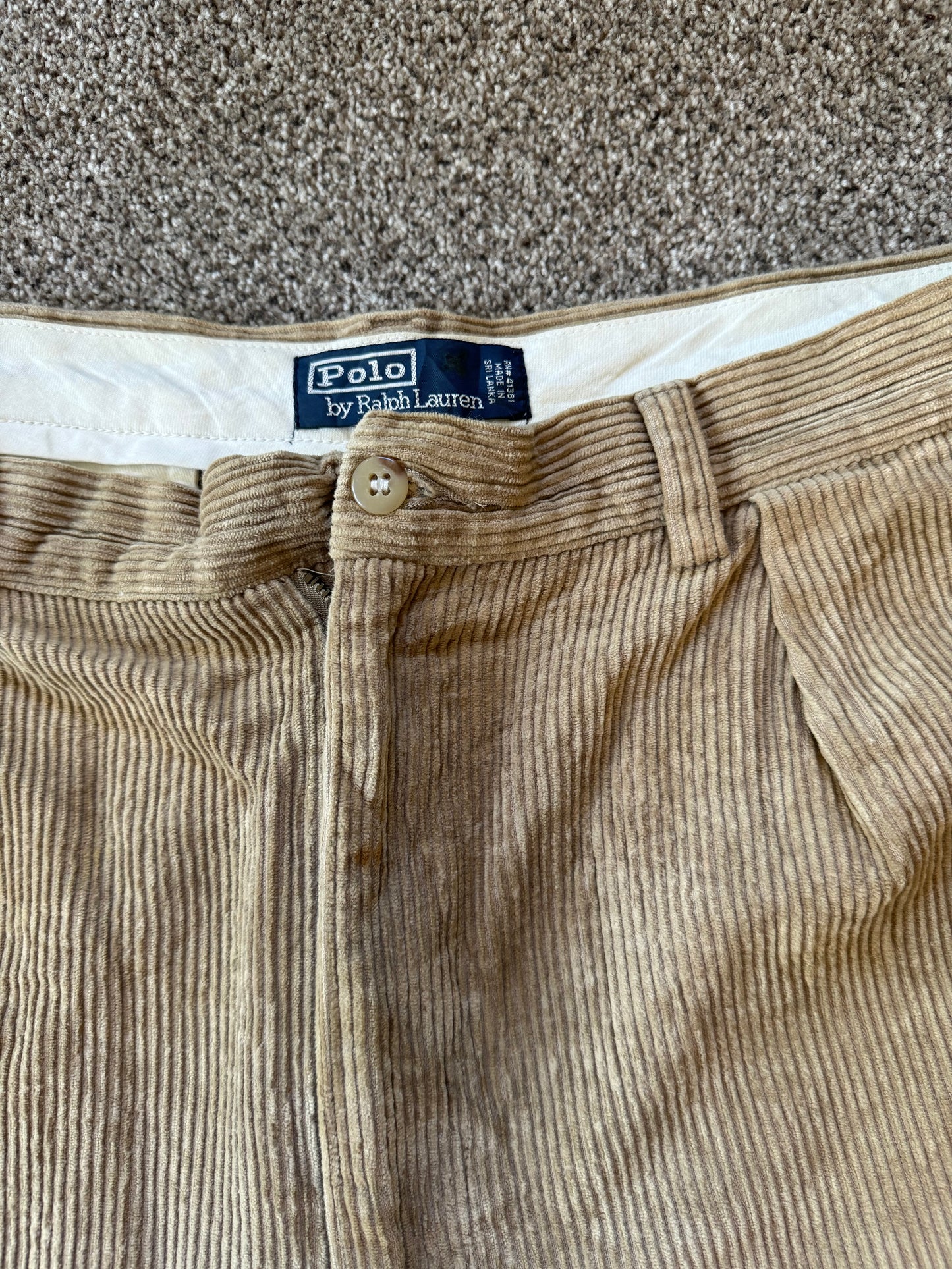 38/34 Ralph Lauren Beige Corduroy Trousers