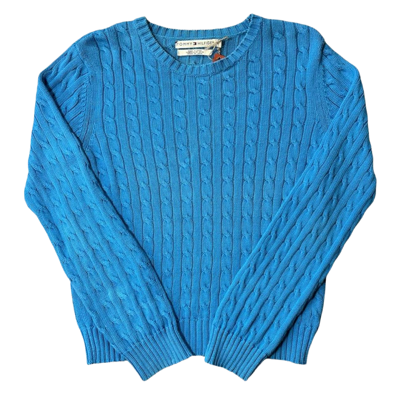 Large Tommy Hilfiger Blue Cable knit jumper