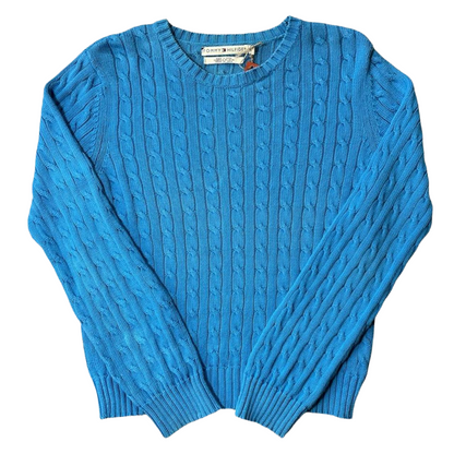 Large Tommy Hilfiger Blue Cable knit jumper