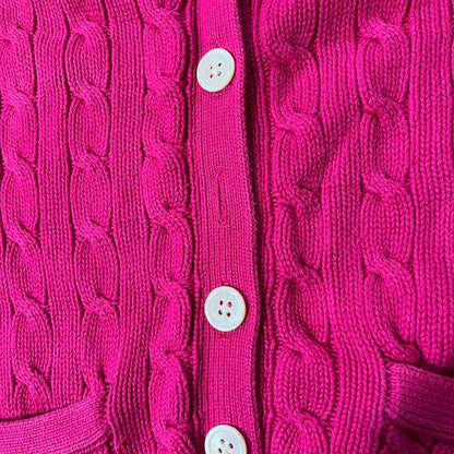 Small Ralph Lauren Pink Cable Knit Cardigan