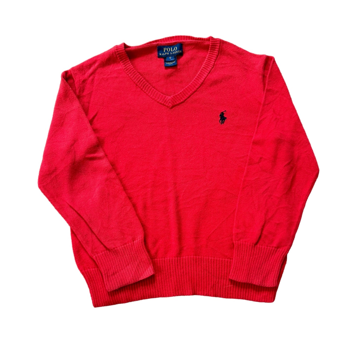 Aged 5 Ralph Lauren Red V-Neck jumper