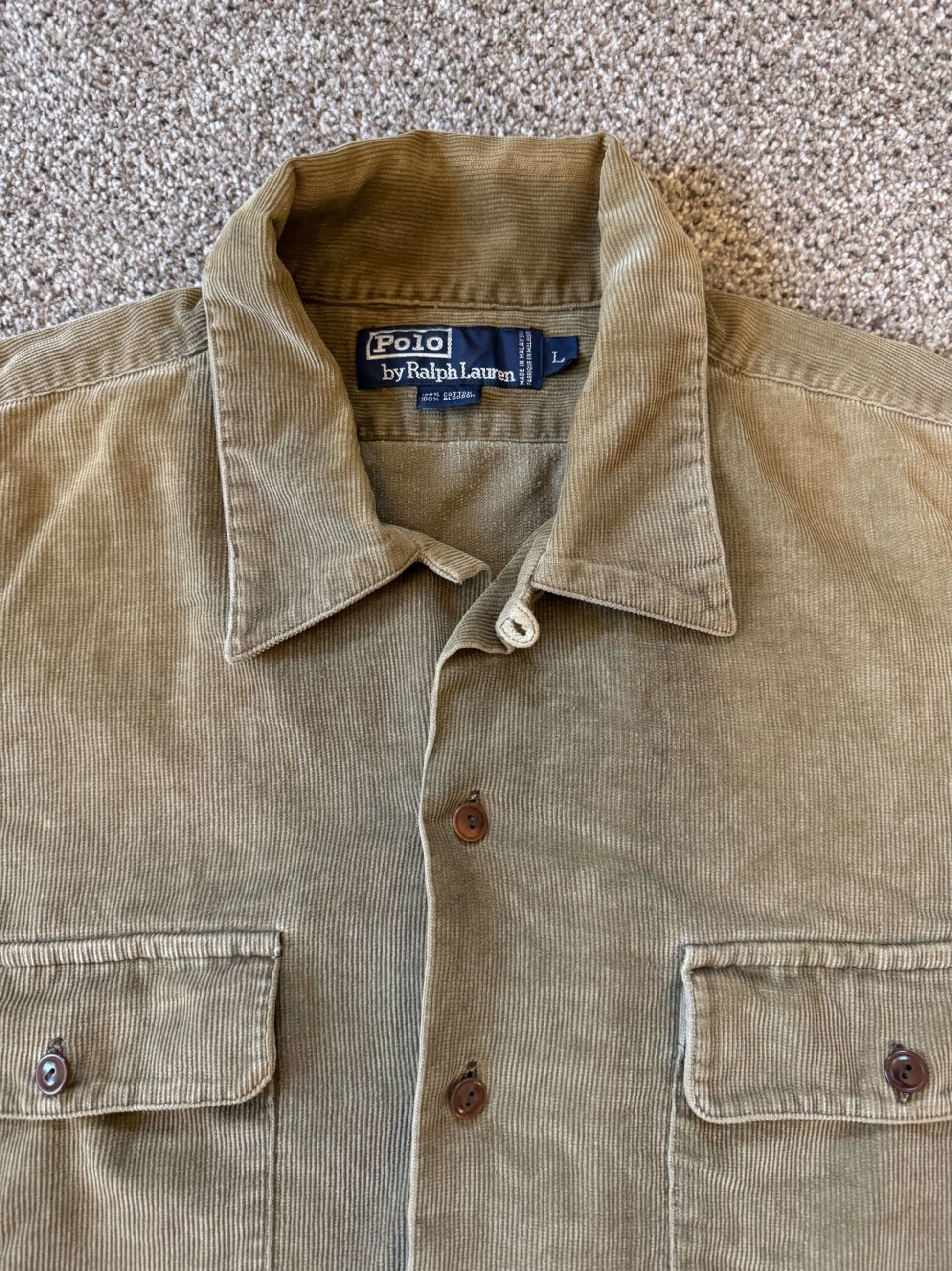 Large Ralph Lauren Tan Corduroy Shirt