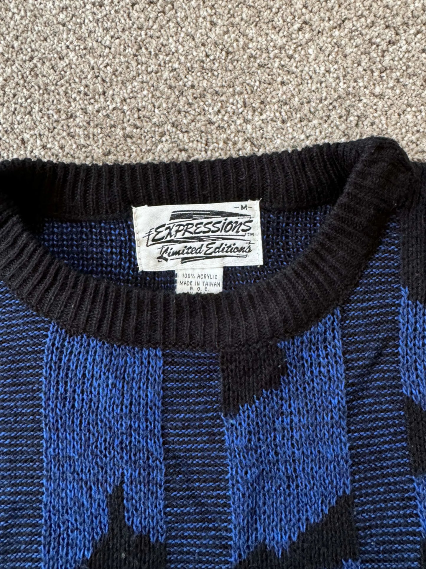 Medium Expressions Blue Funky Knit