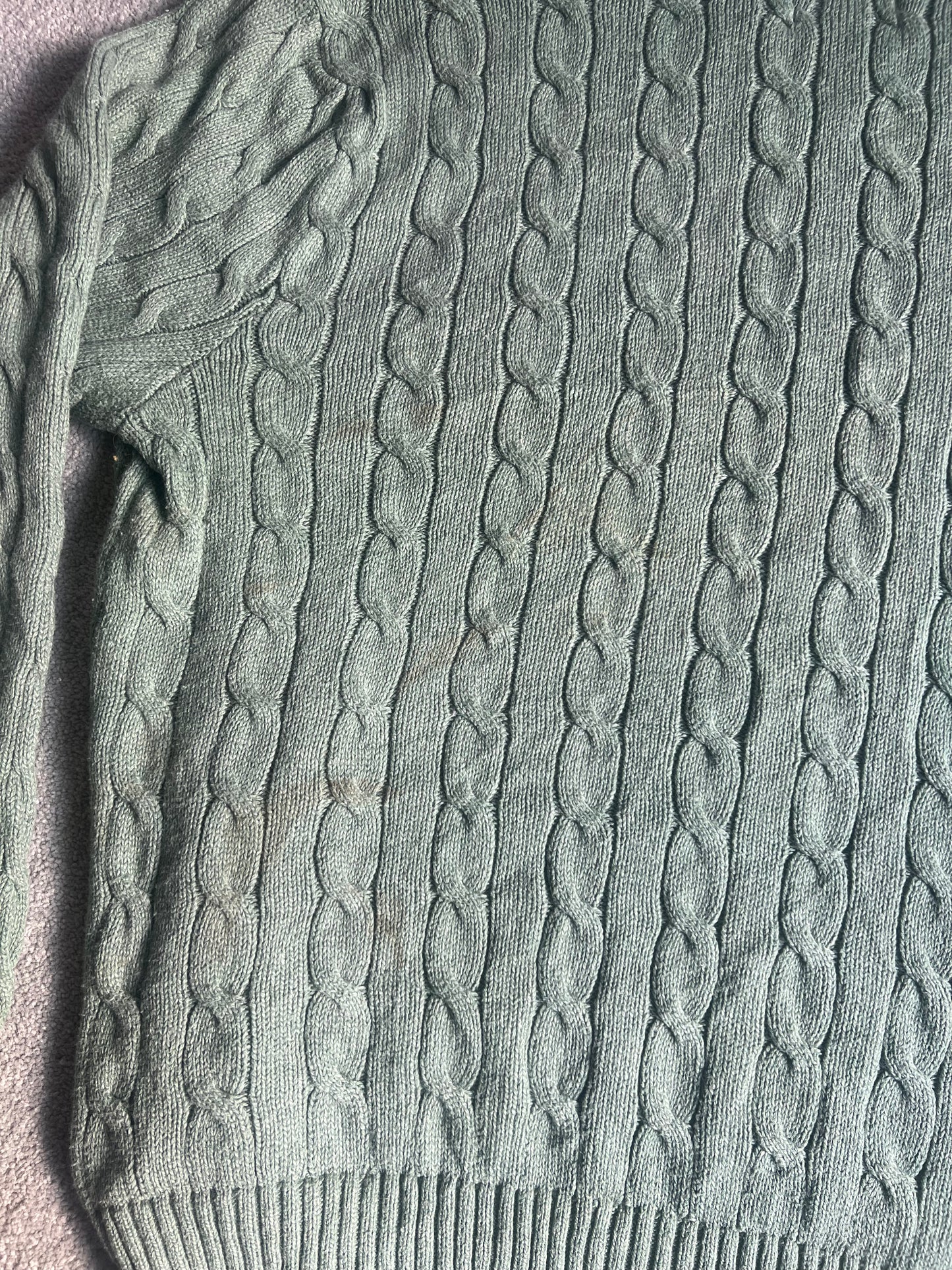 Women's XXL Ralph Lauren Green Cable Knit Sweater