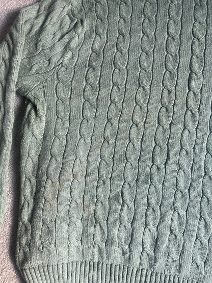 Women's XXL Ralph Lauren Green Cable Knit Sweater