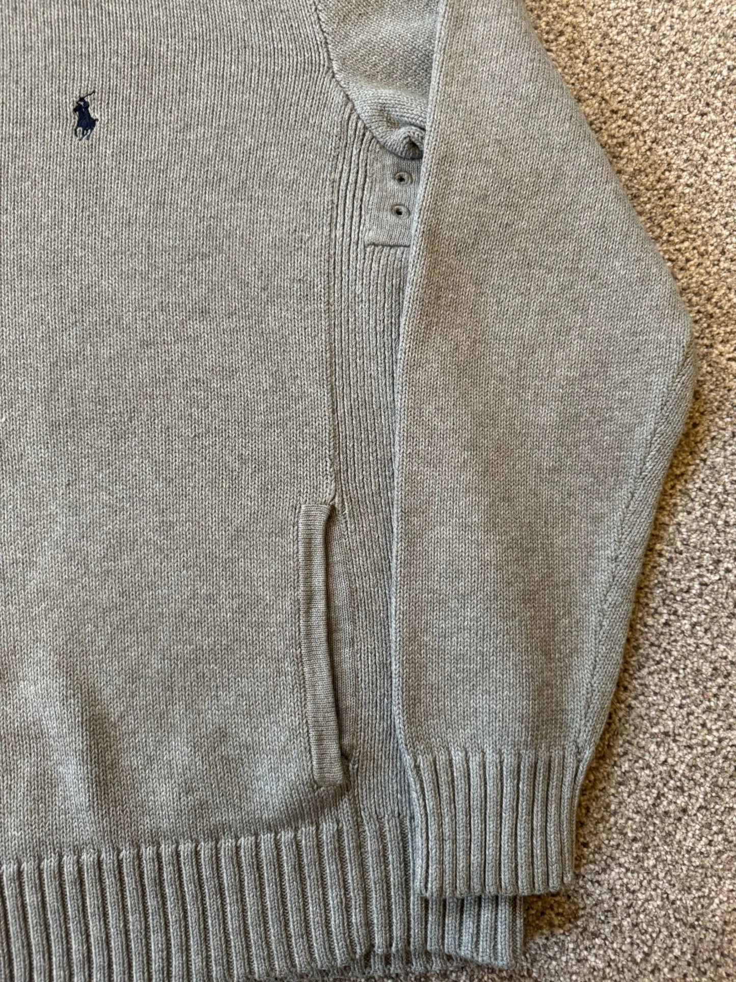 Large Ralph Lauren Grey Full Zip Jumper