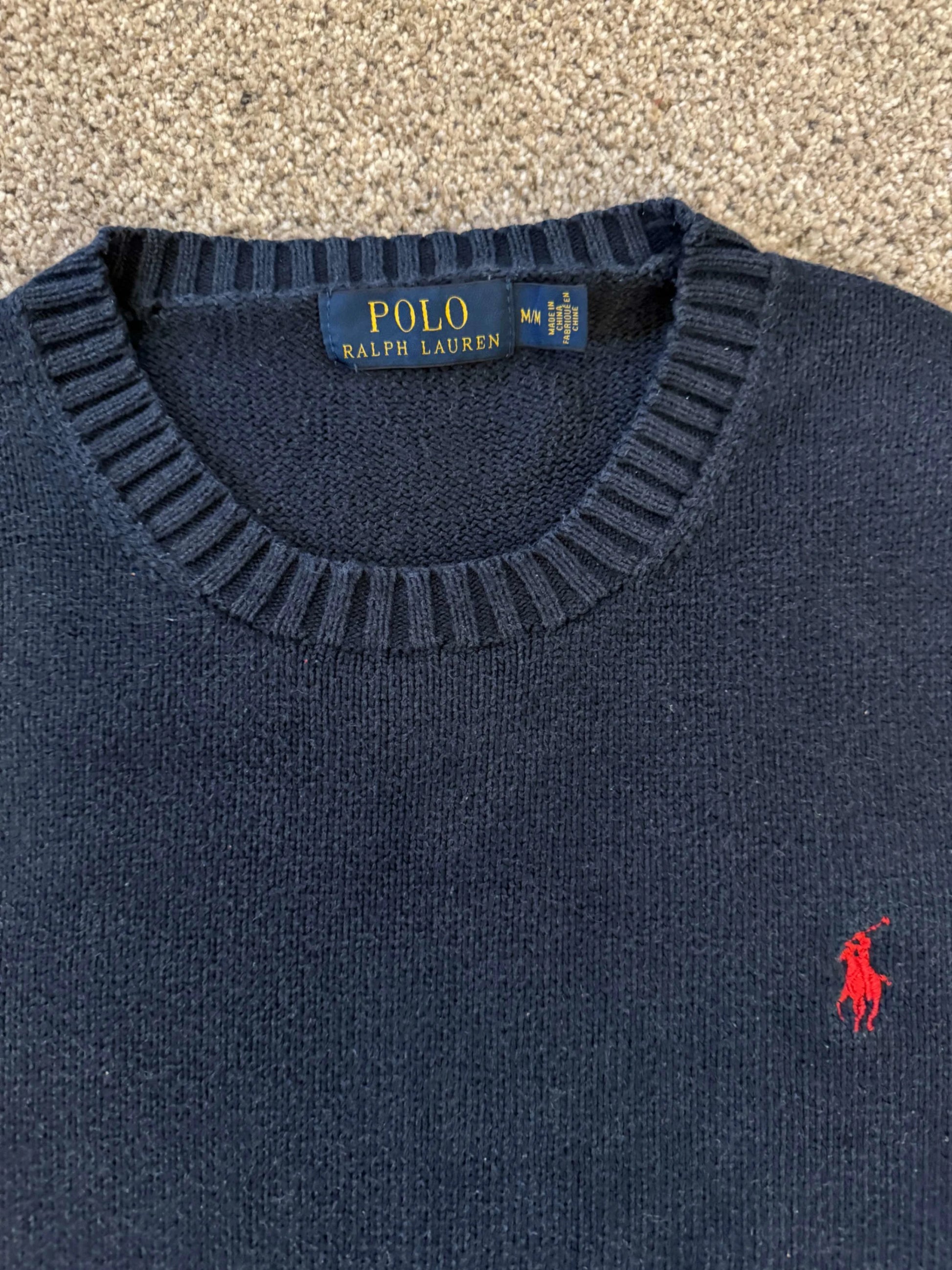 Medium Ralph Lauren Navy Knitted Jumper