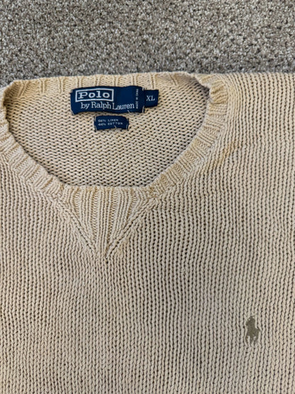 Extra large Ralph Lauren Beige Linen Knitted Jumper