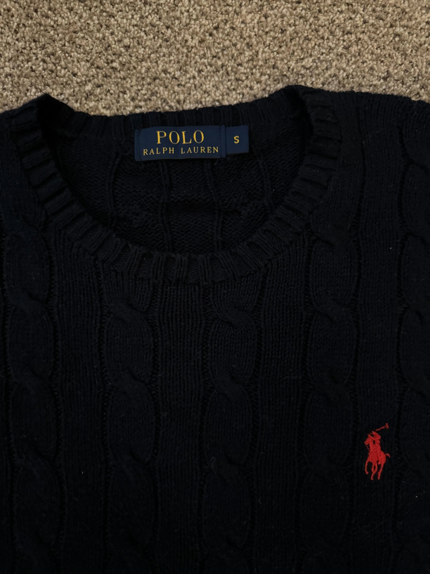 Small Ralph Lauren Navy Cable Knit