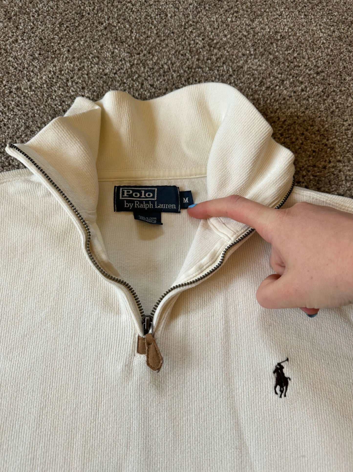 Medium Ralph Lauren White 1/4 Zip