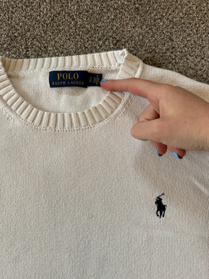 Small Ralph Lauren White Knitted Jumper