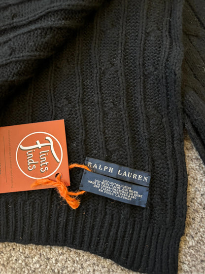 Ralph Lauren Black Cable Knit Scarf