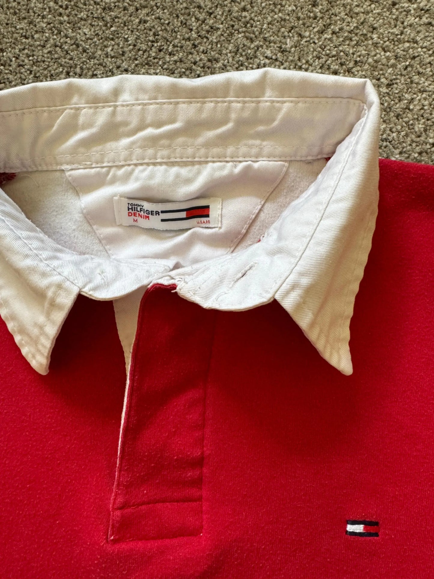 Medium Tommy Hilfiger Red Rugby Shirt