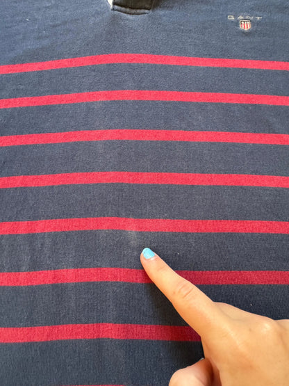 XXL Gant Navy Striped Rugby Shirt