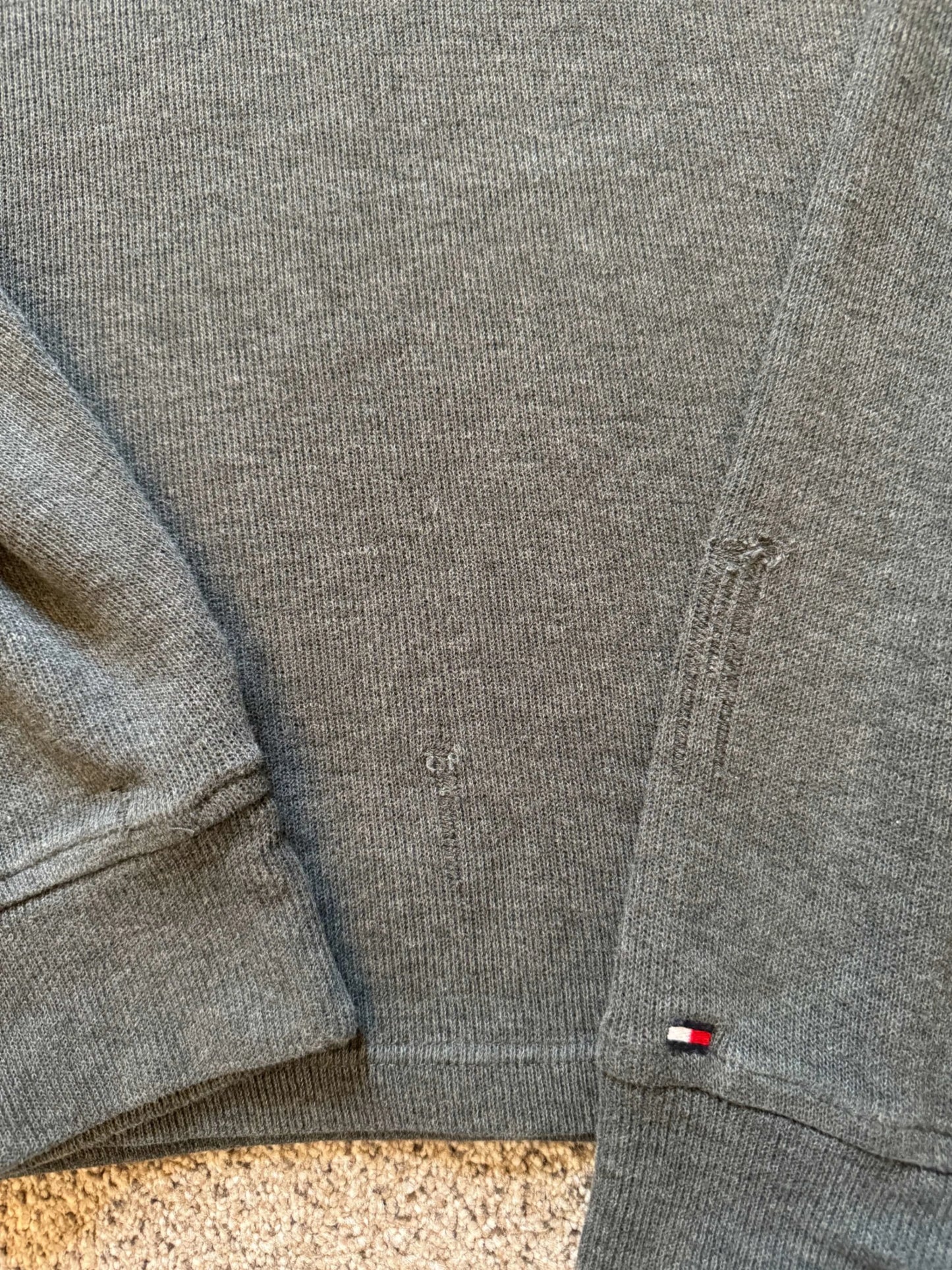 Small Tommy Hilfiger Grey 1/4 Button