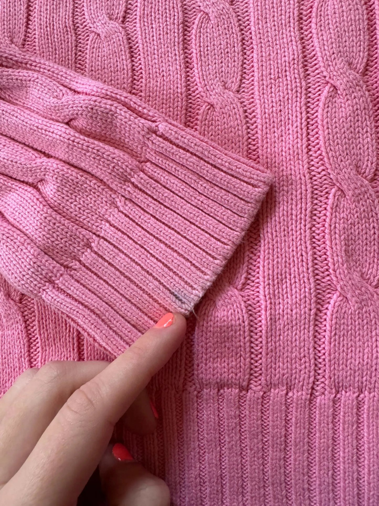 Womans Extra large Chaps Pink Cable Knit