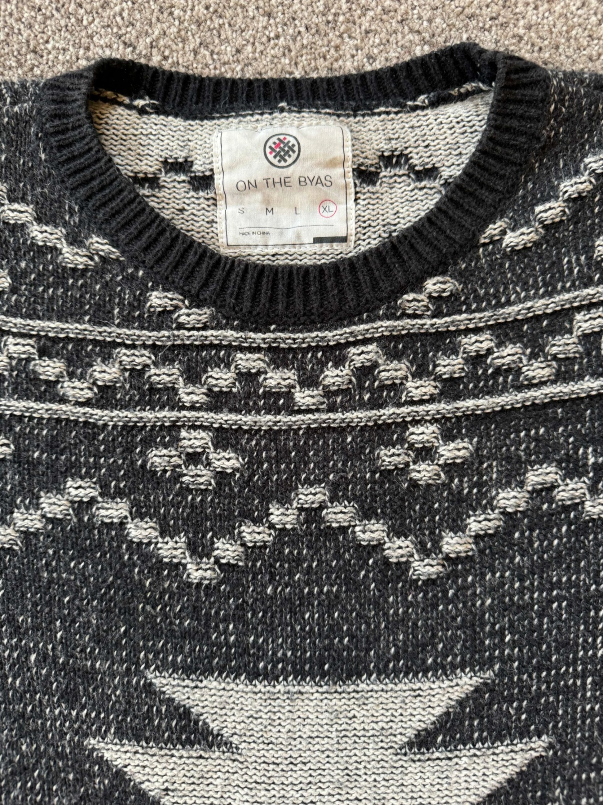 Extra large Funky Black Knitted Jumper