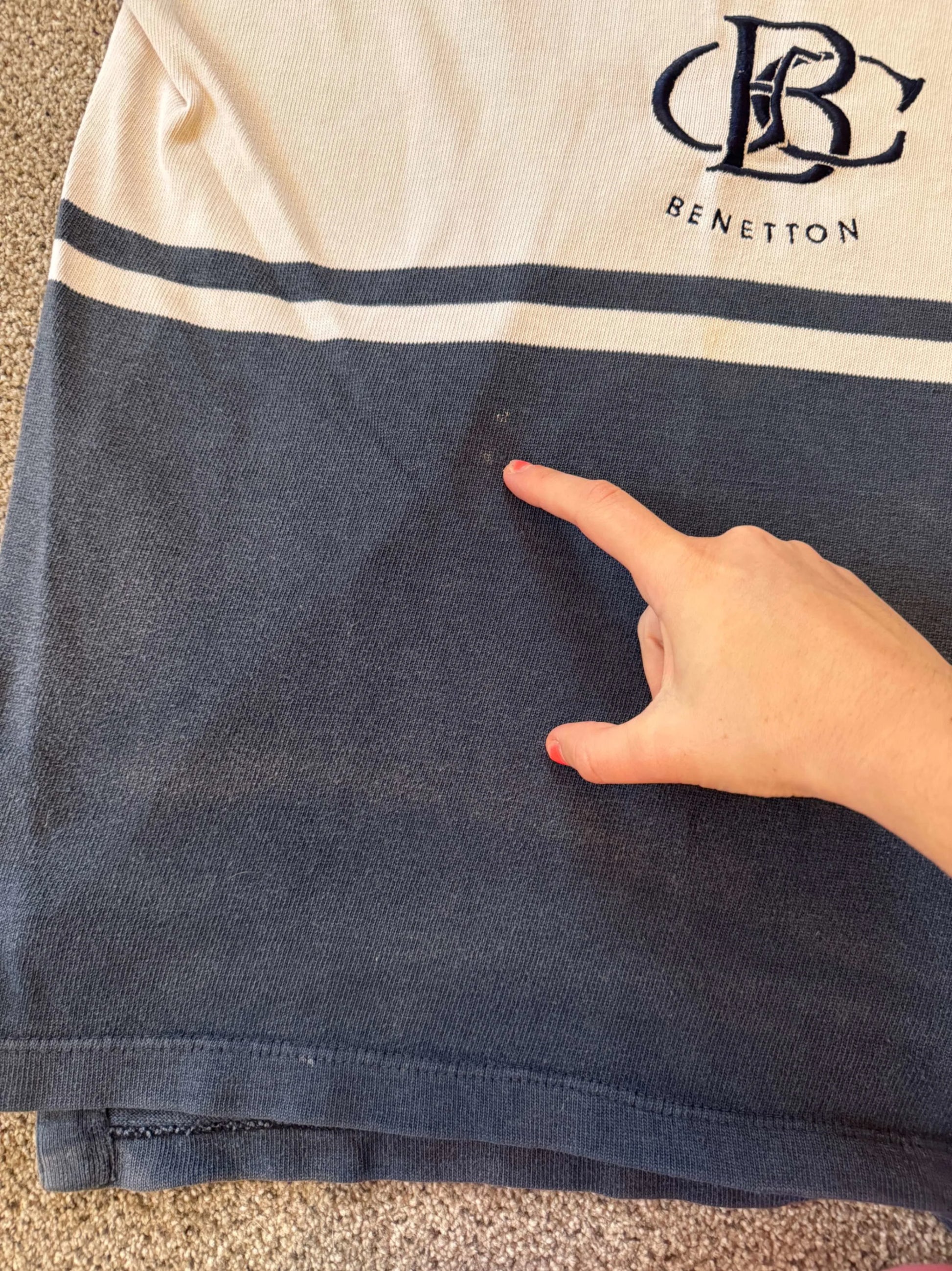 Medium Benetton Navy Rugby Shirt