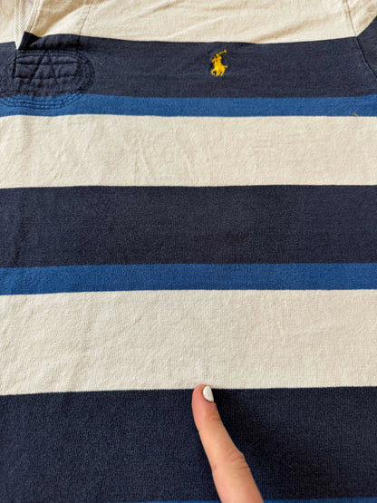 2XB Ralph Lauren Blue Striped Rugby Shirt