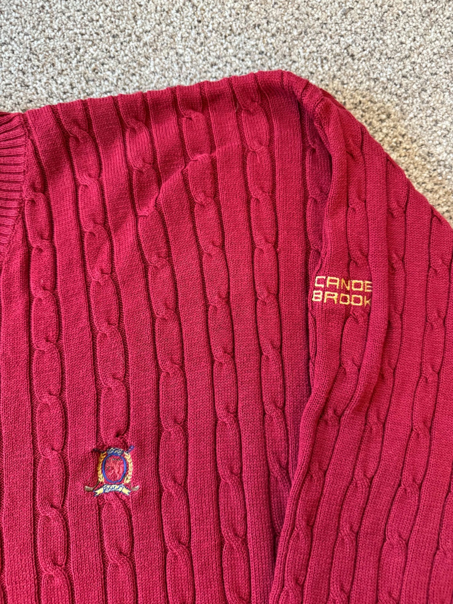 Large Ralph Lauren Red Golf Cable Knit