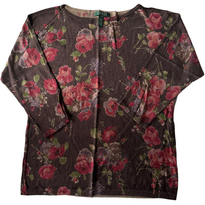 Women's XL Lauren Ralph Lauren Floral 3/4 Sleeved T-Shirt