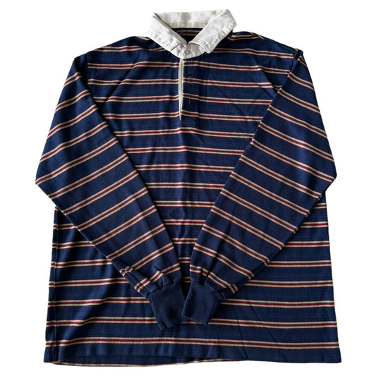 Medium Navy Striped Rugby Shirt