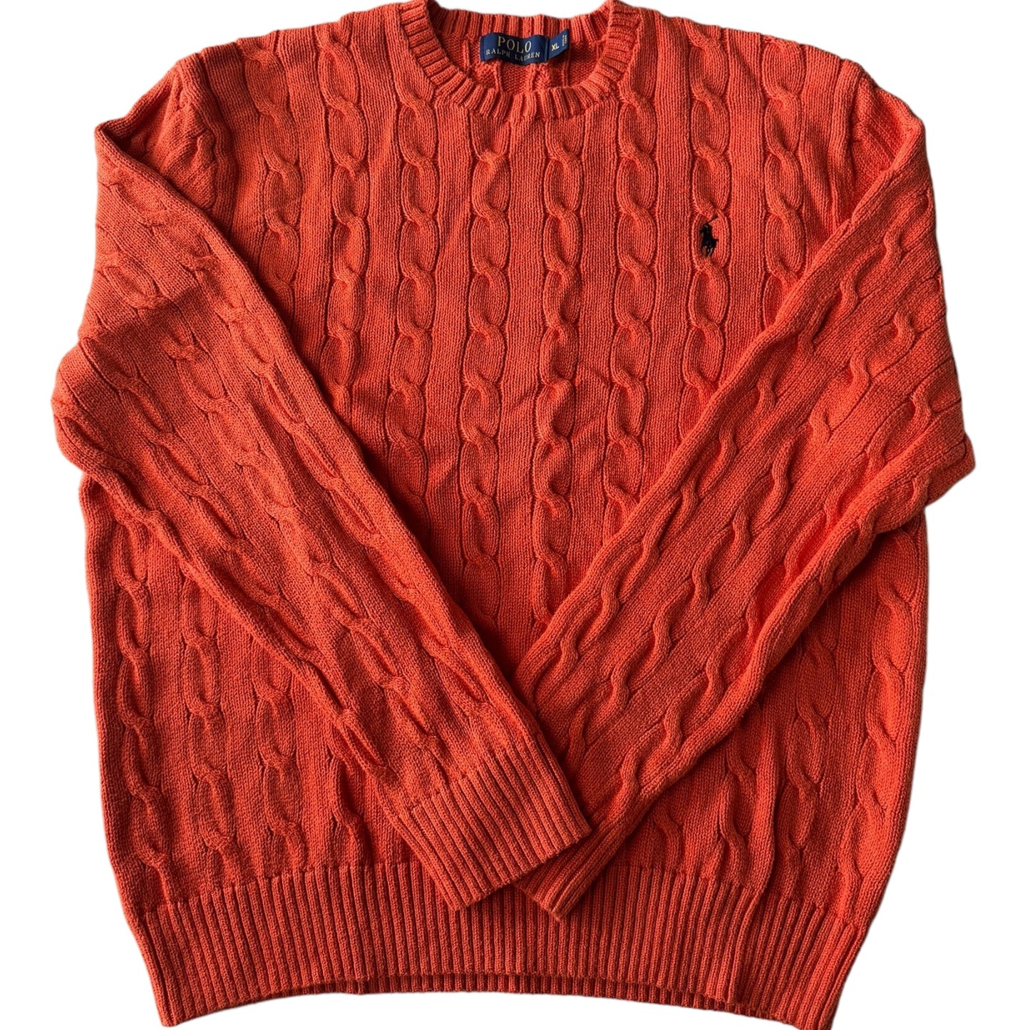 XL Polo Ralph Lauren Orange Cable Knit Sweater