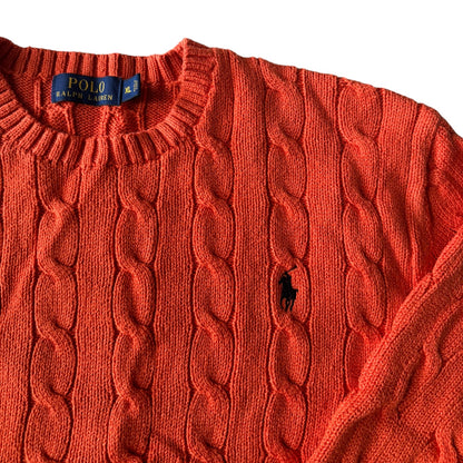 XL Polo Ralph Lauren Orange Cable Knit Sweater