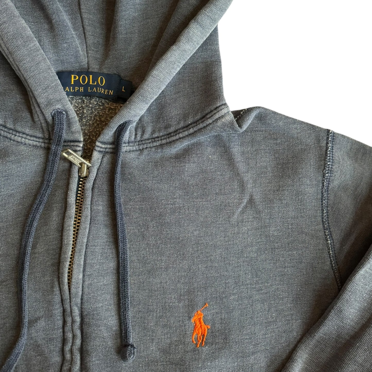 Large Polo Ralph Lauren Blue Zip Up Hoodie