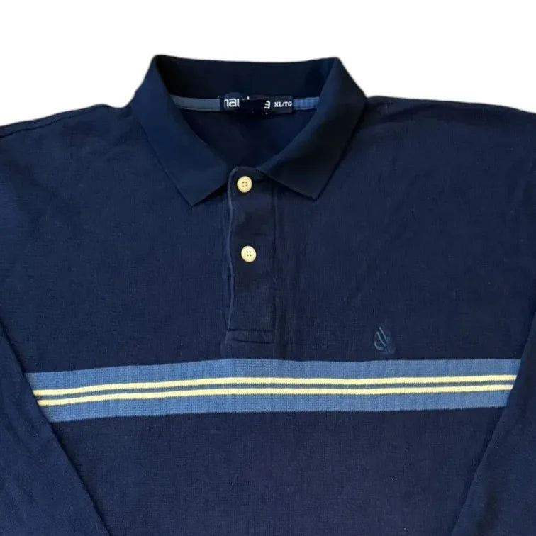 Extra large Nautica Navy Long Sleeved Polo Shirt Top