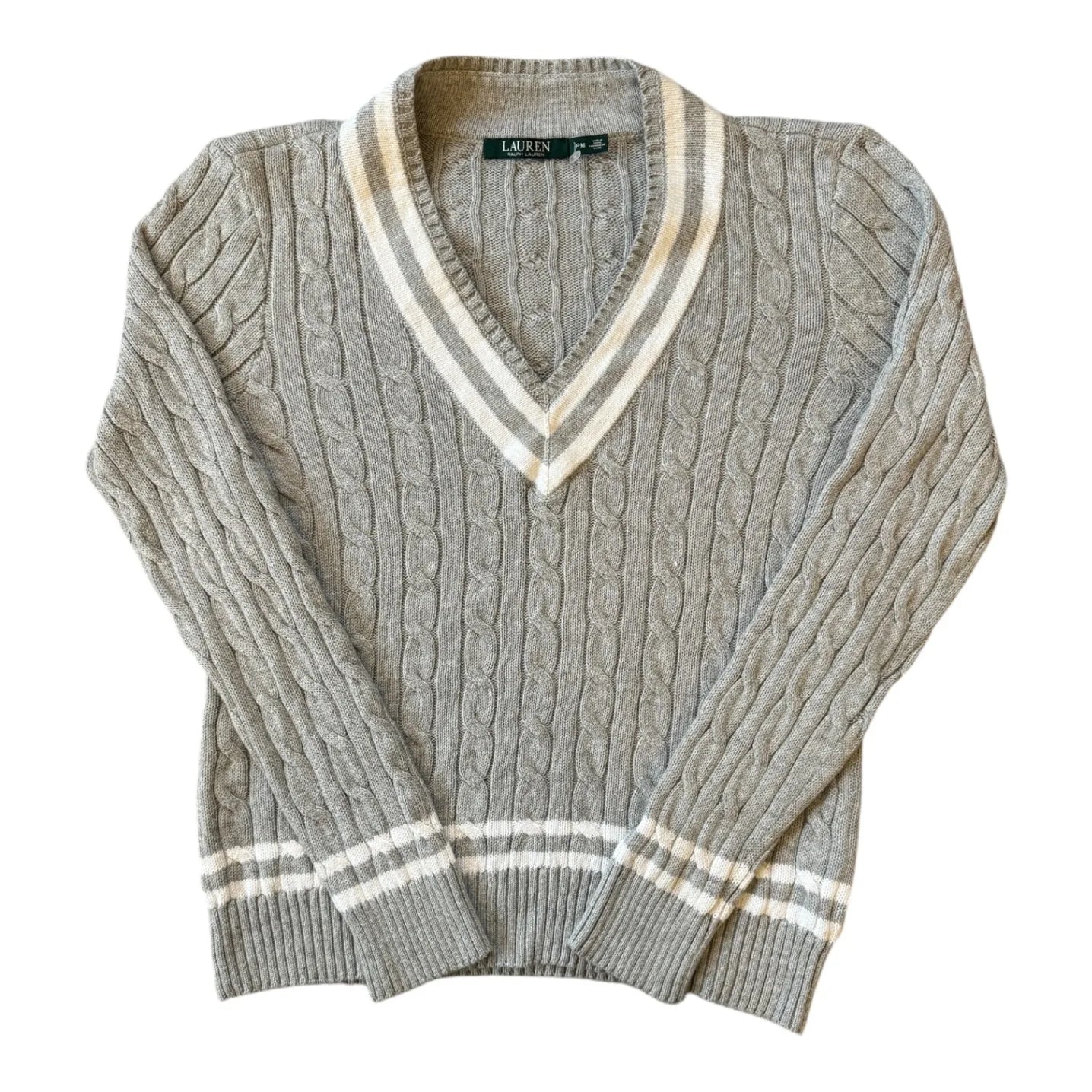 Womans Medium Ralph Lauren Grey Cable Knit