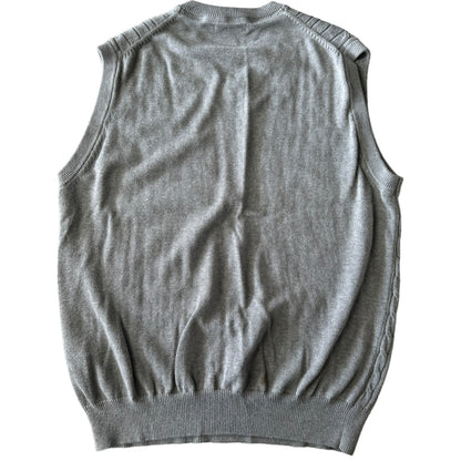 Large Nautica Grey Cable Knit Sweater Vest