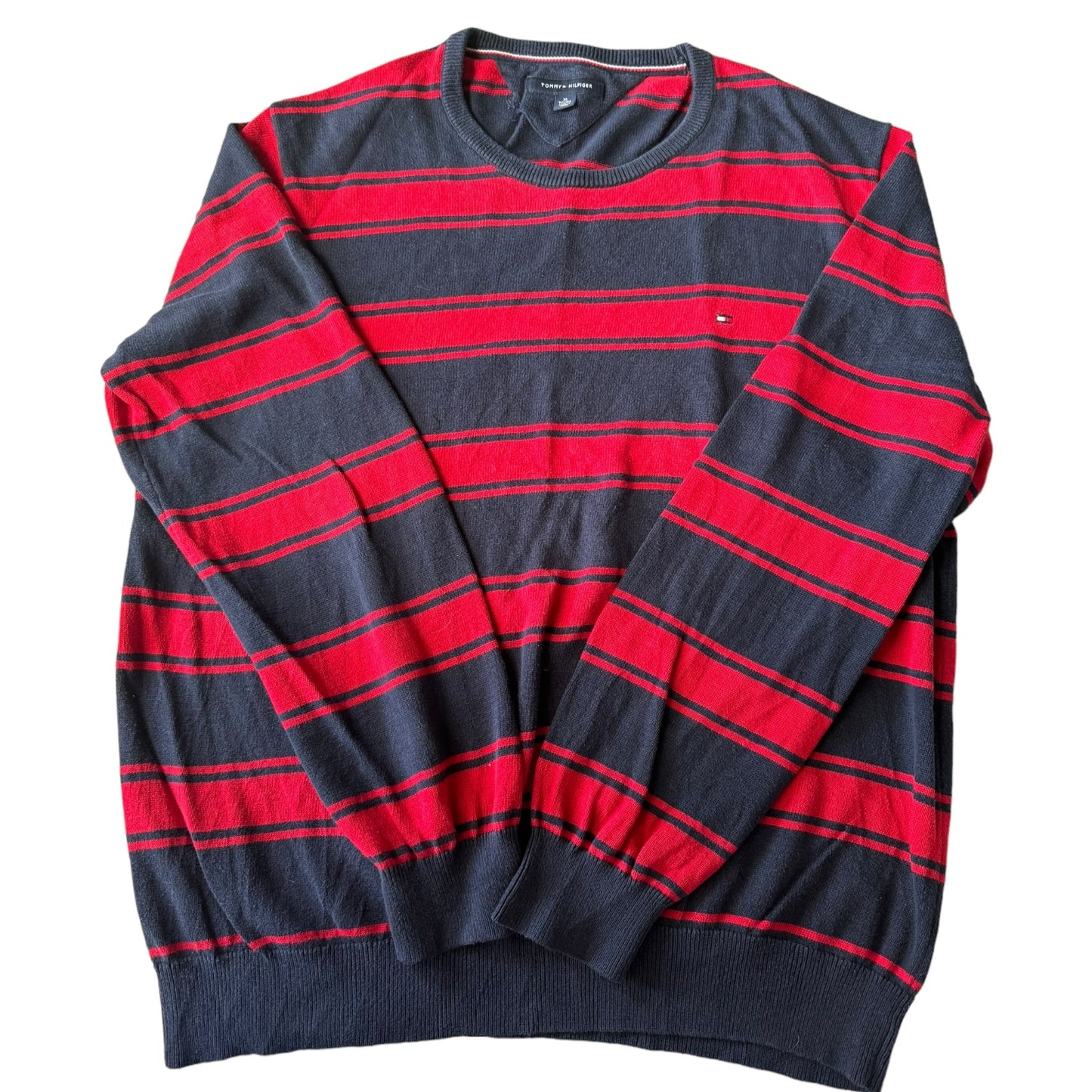 XL Tommy Hilfiger Red Striped Sweatshirt