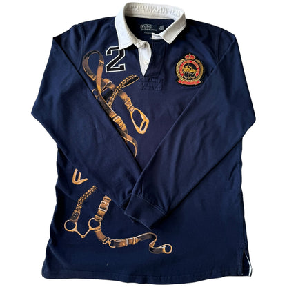 Medium Polo Ralph Lauren Navy Equestrian Rugby Shirt