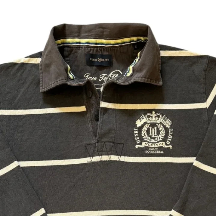 Medium Henri Lloyd Black Rugby Shirt Top