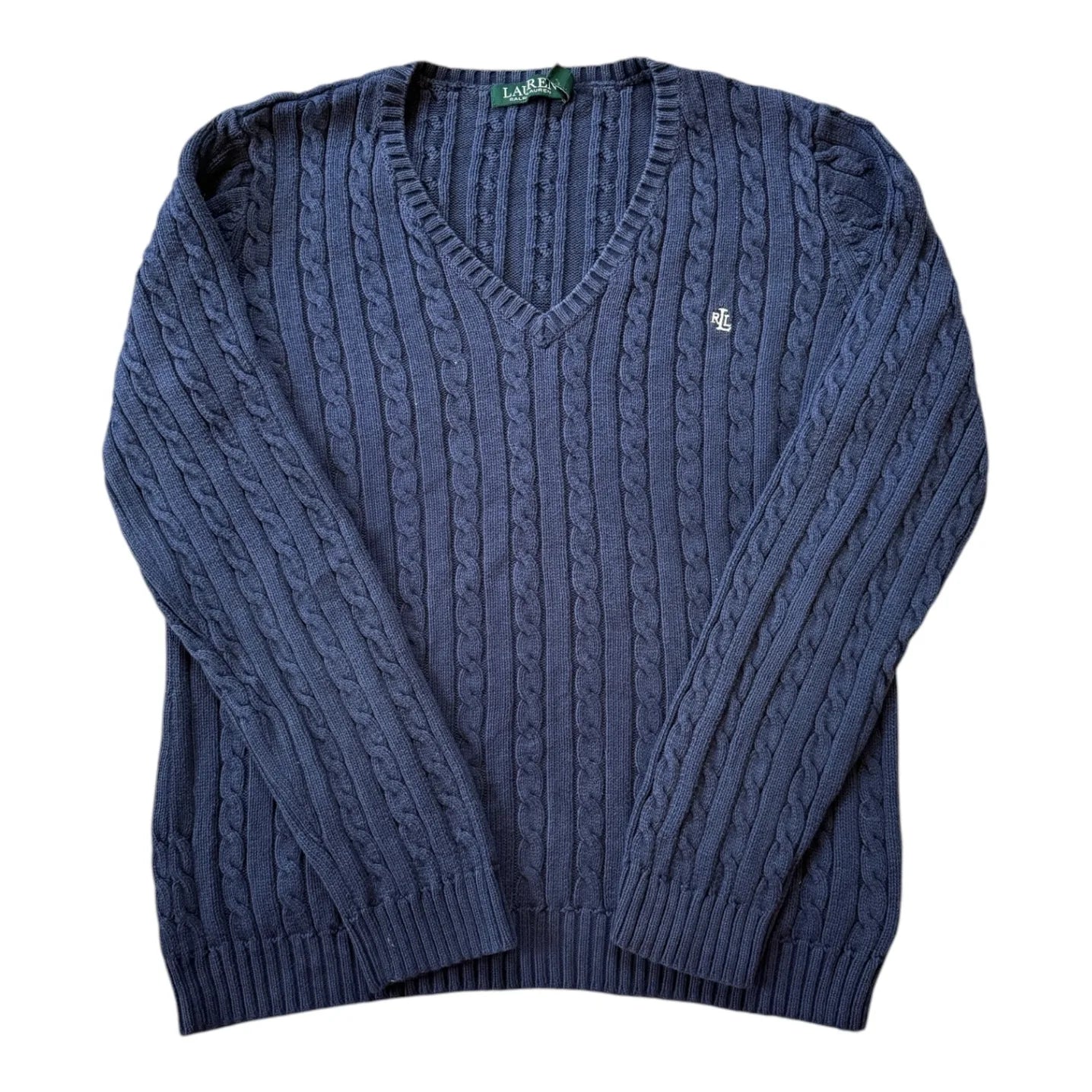 Womans Medium Ralph Lauren Navy Cable Knit