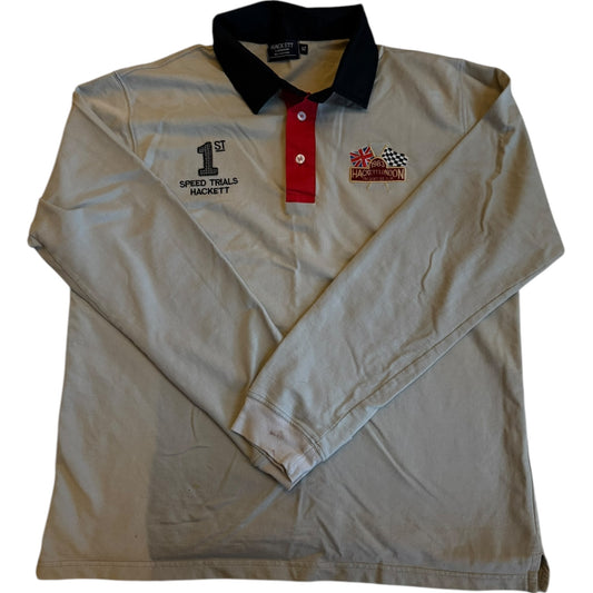 XL Hackett London Beige Rugby Shirt