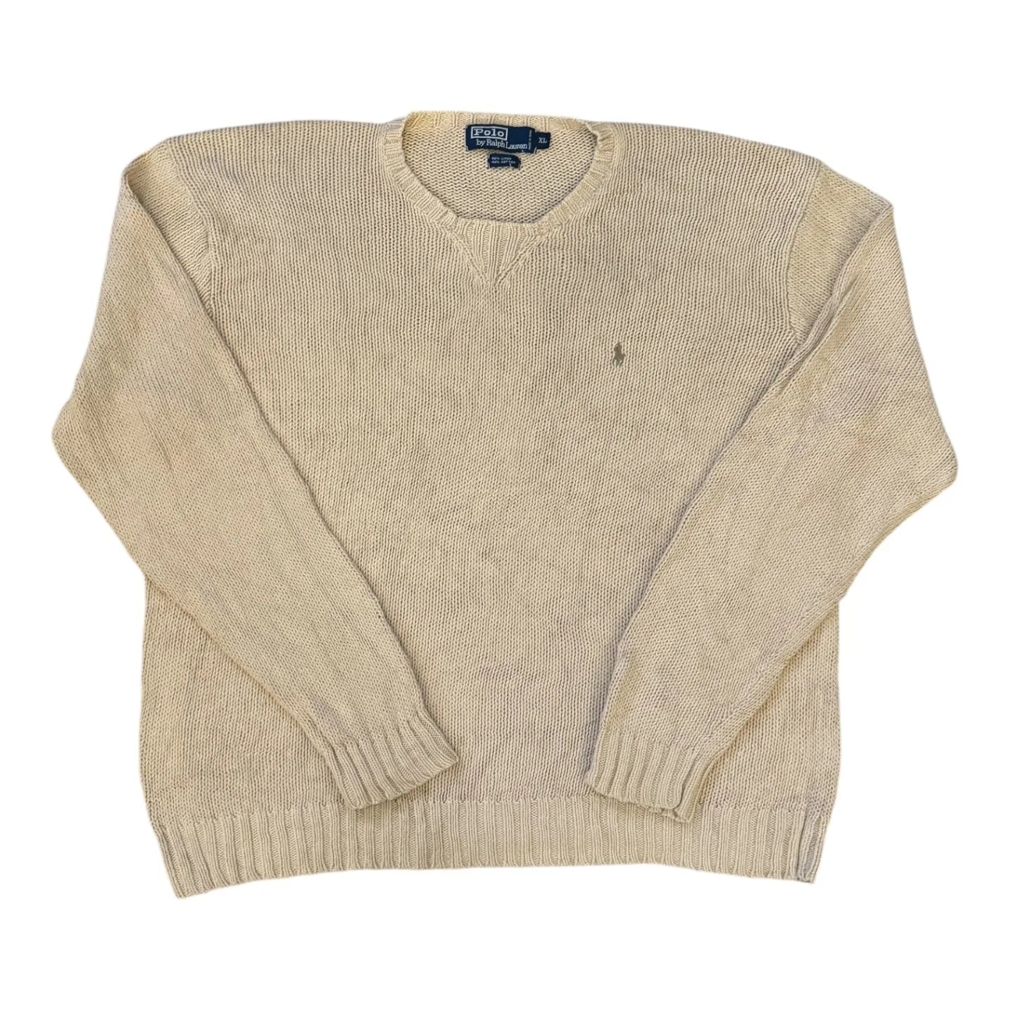 Extra large Ralph Lauren Beige Linen Knitted Jumper