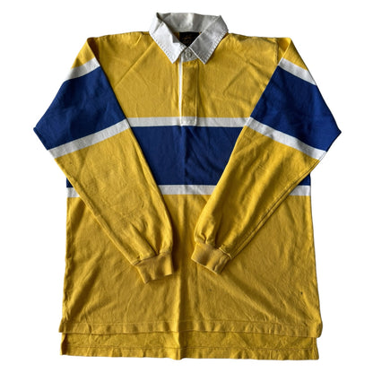 XL Eddie Bauer Yellow Striped Rugby Shirt